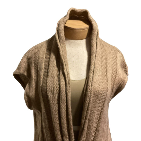 Dots Women's 3X Brown Open Front Draped Cardigan Sweater Acrylic Winter - Picture 11 of 12